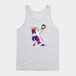 Dabbing Baseball loving Unicorn Tank Top